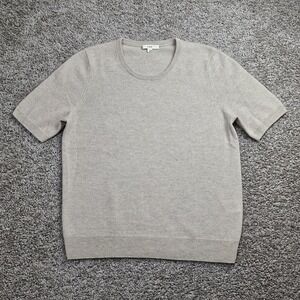 Nap Short Sleeve Sweater Top Womens Sz M Wool Cashmere Tan Soft Lounge